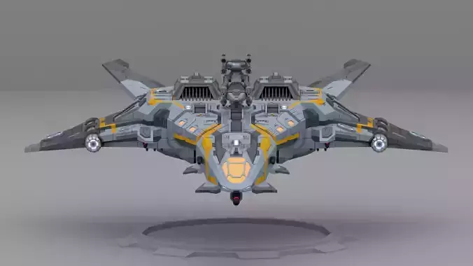 Anca Lowpoly Animated Gunship Low-poly 3D model