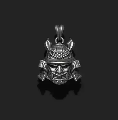 Samurai head pendant