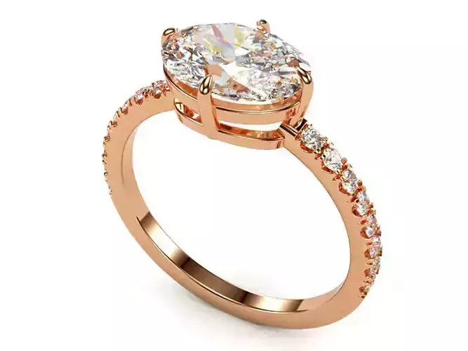 Woman Ring Oval Rose Gold CW-2307-001