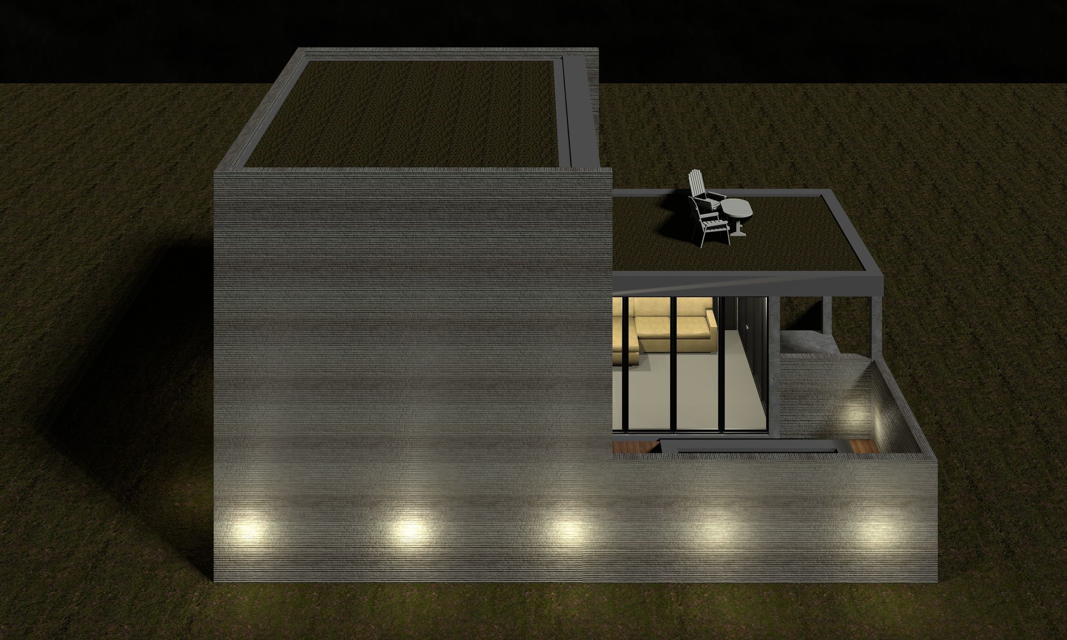 Resort house type B with 3D-printing wall 3D model_4