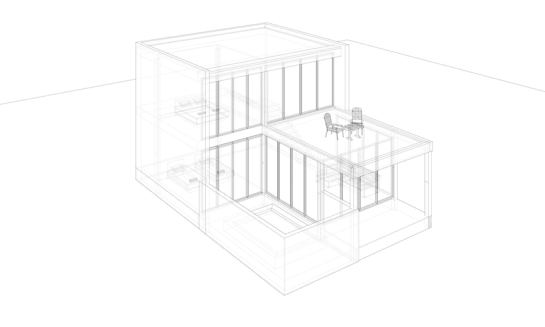 Resort house type B with 3D-printing wall 3D model_12
