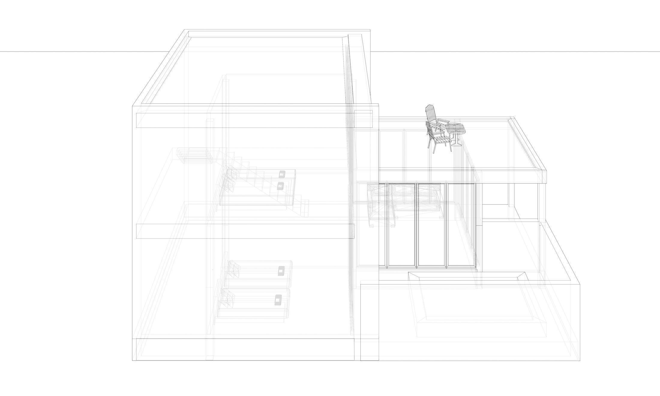 Resort house type B with 3D-printing wall 3D model_10
