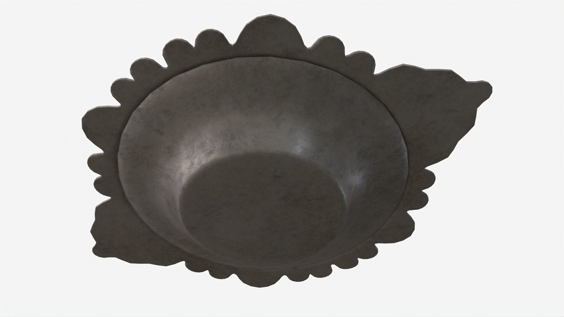 Old Metal Serving Butter Dish with Dome 3D model_2