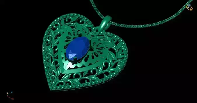 heart pendant fashion gold silver