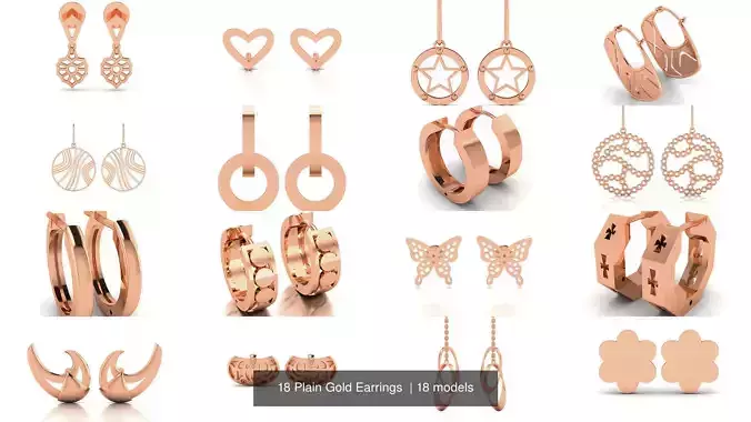 18 Plain Gold Earrings 