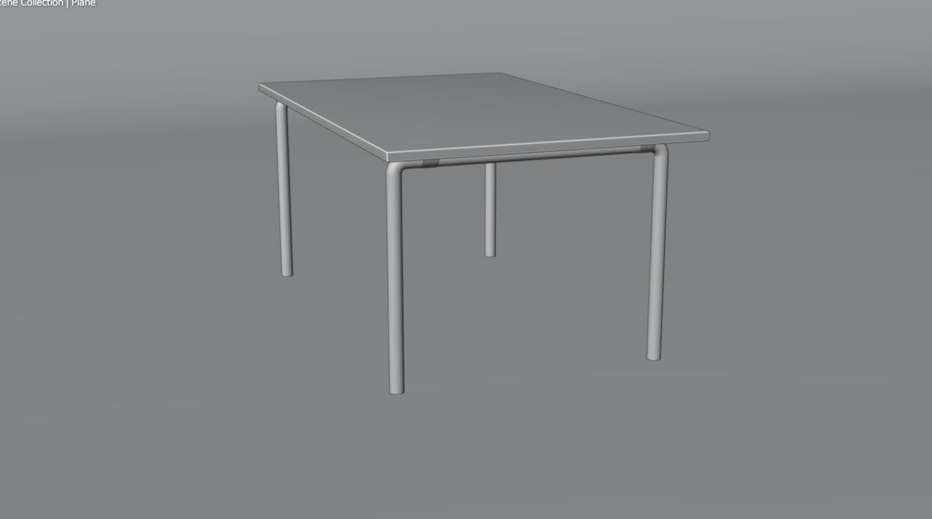 wooden table  Free 3D model_2