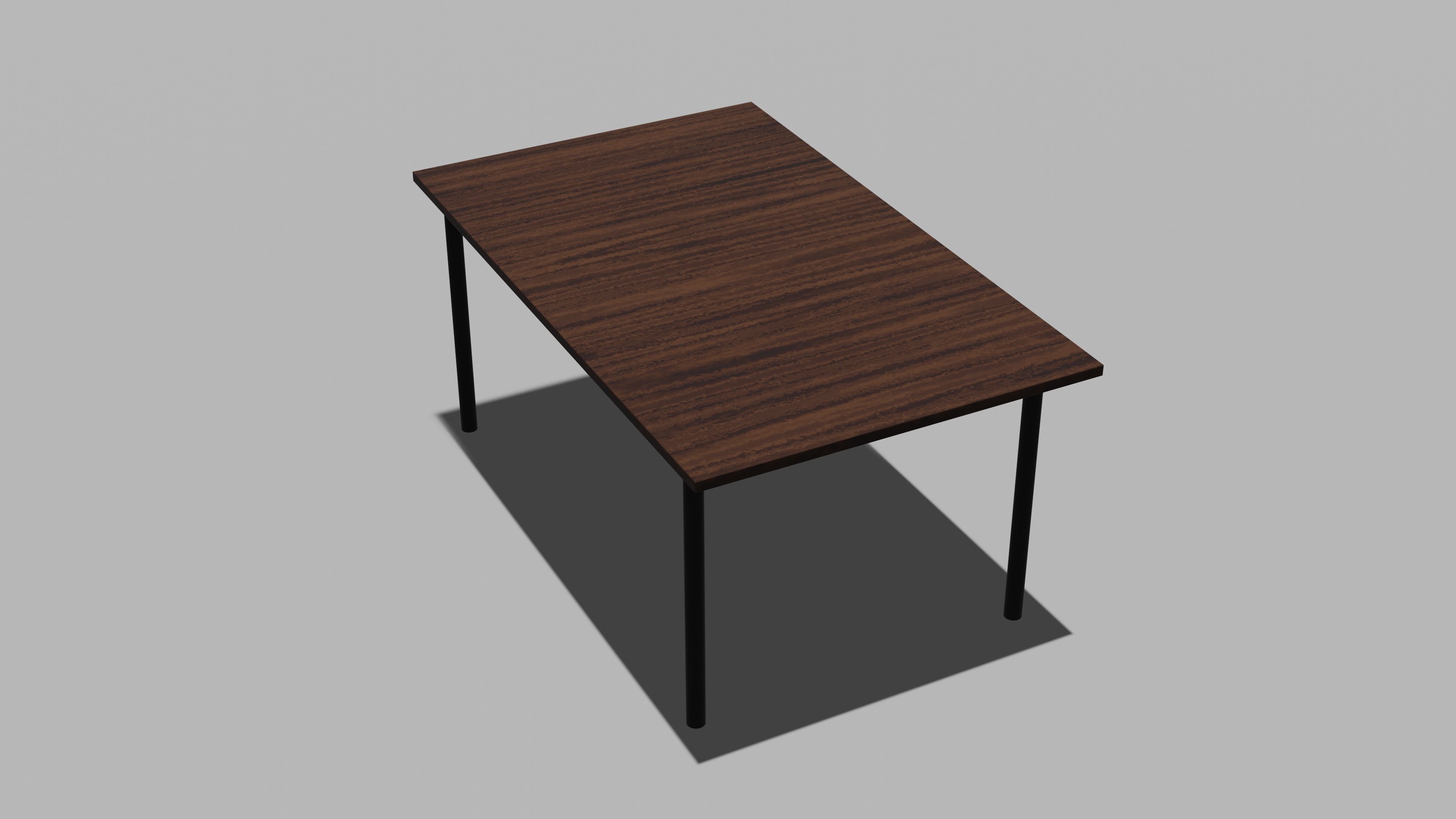 wooden table  Free 3D model_6