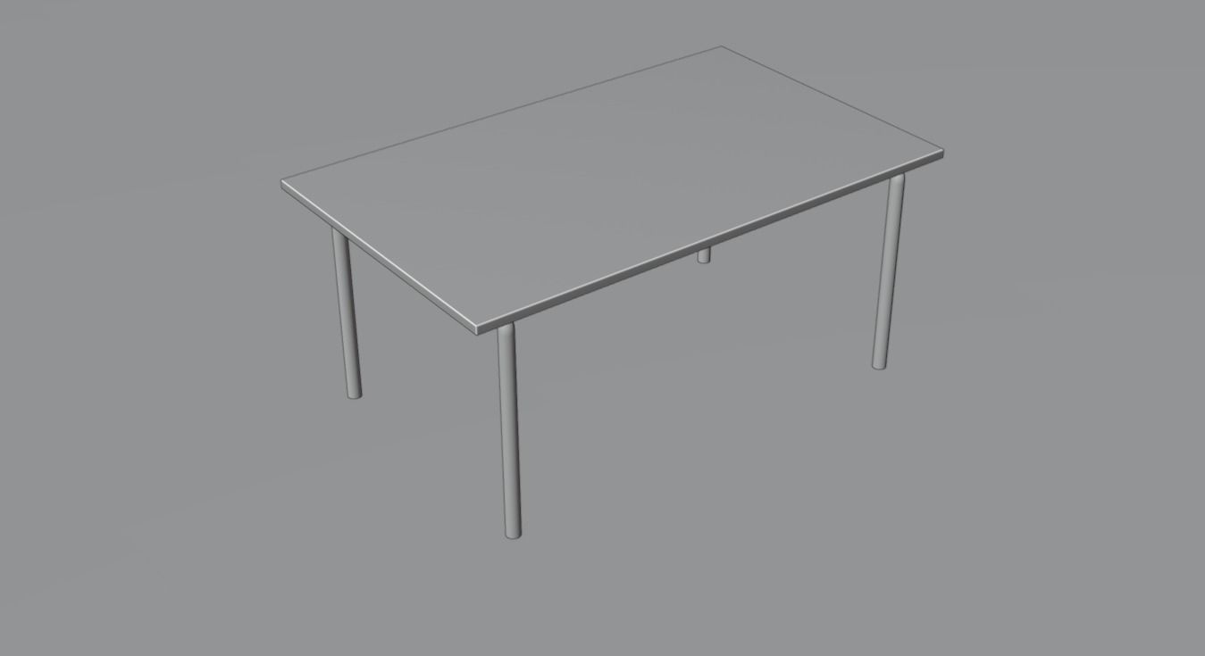 wooden table  Free 3D model_8