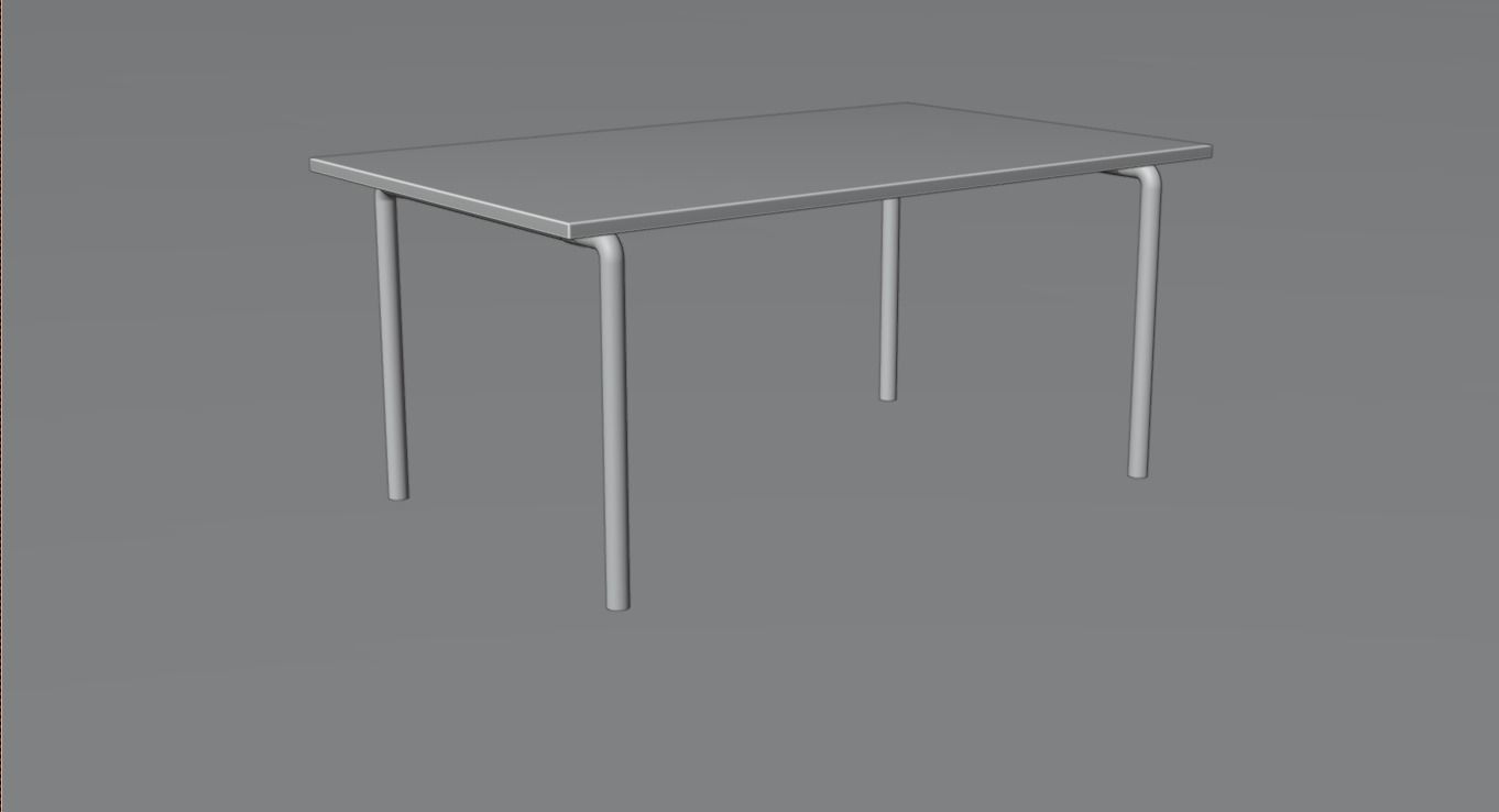 wooden table  Free 3D model_3