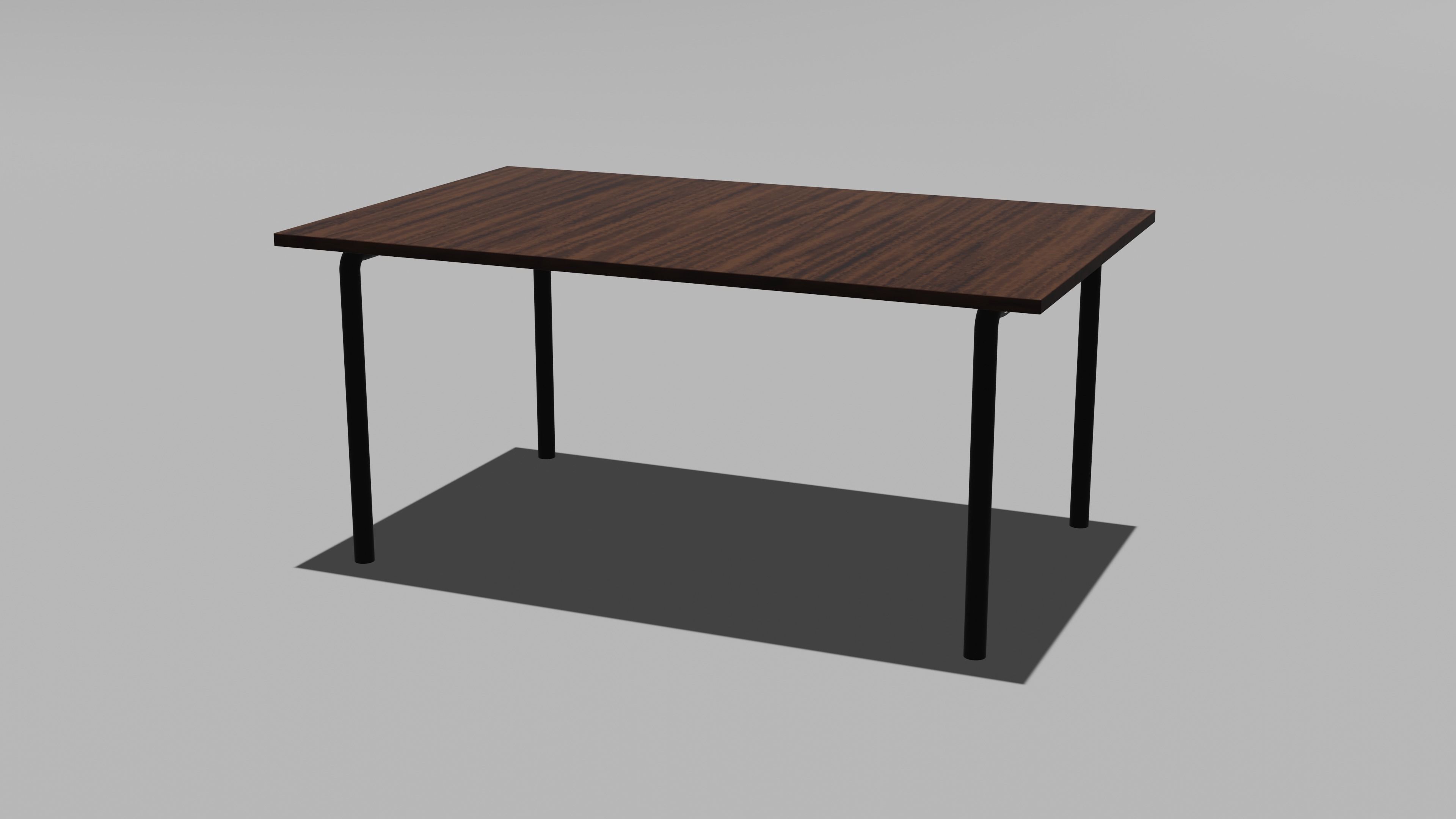 wooden table  Free 3D model_11