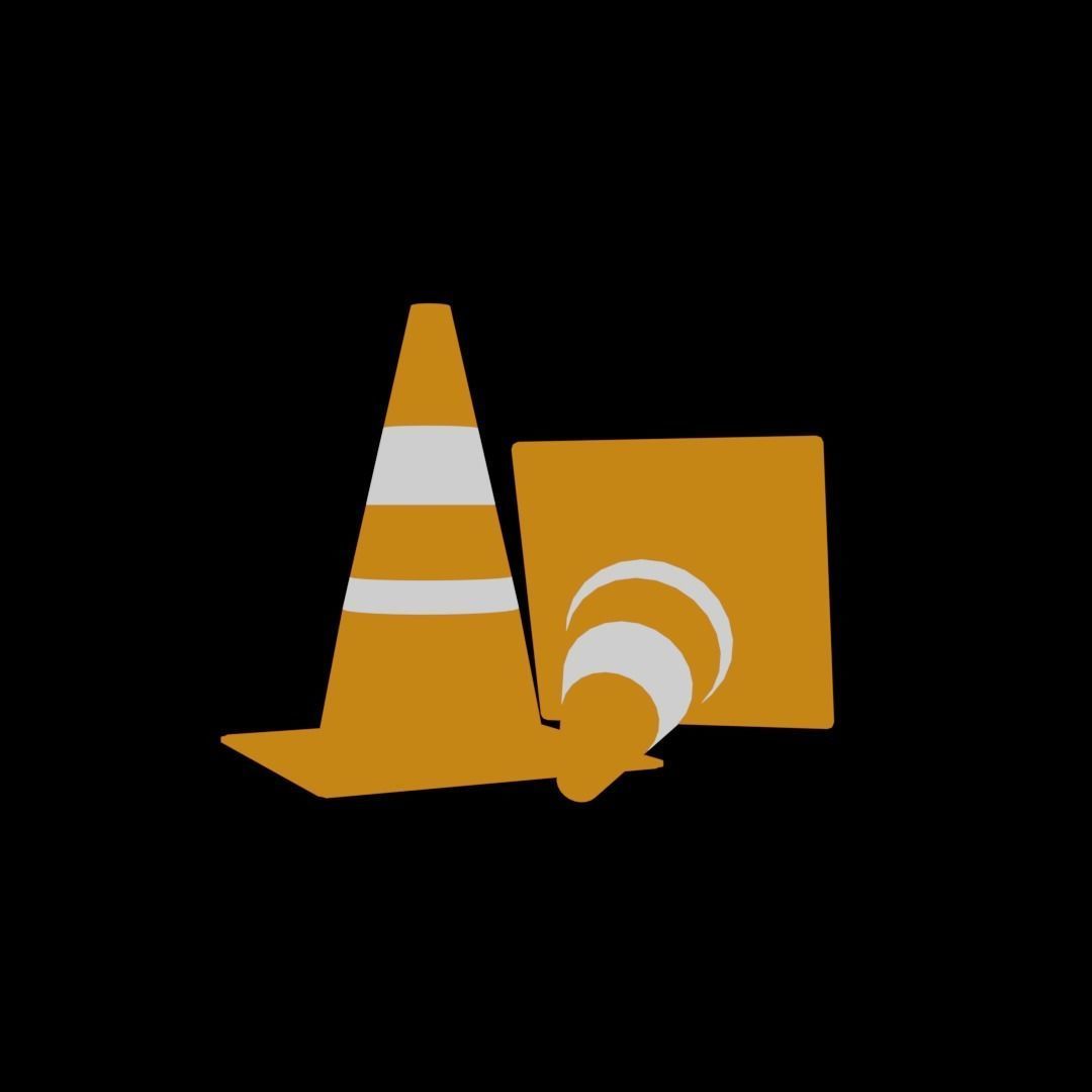 Low poly traffic cone Low-poly 3D model_11