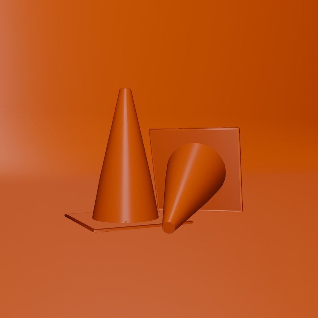 Low poly traffic cone Low-poly 3D model_6