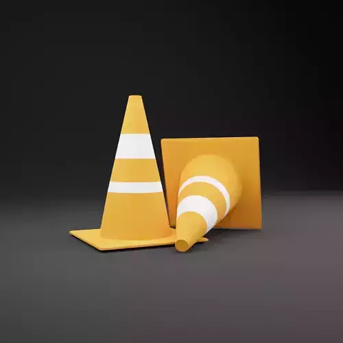 Low poly traffic cone