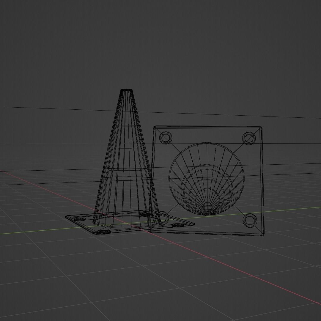 Low poly traffic cone Low-poly 3D model_2