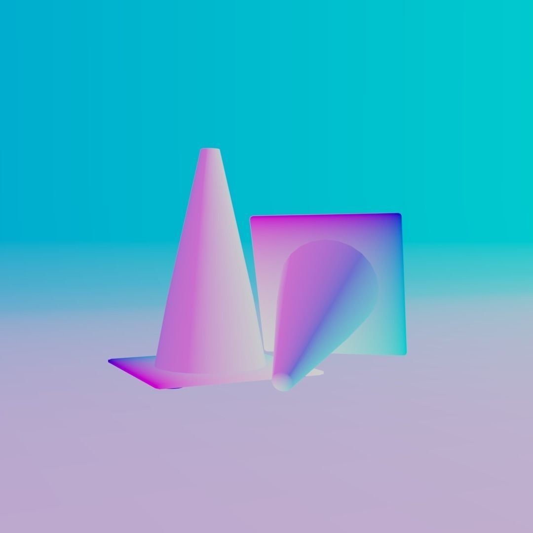 Low poly traffic cone Low-poly 3D model_13