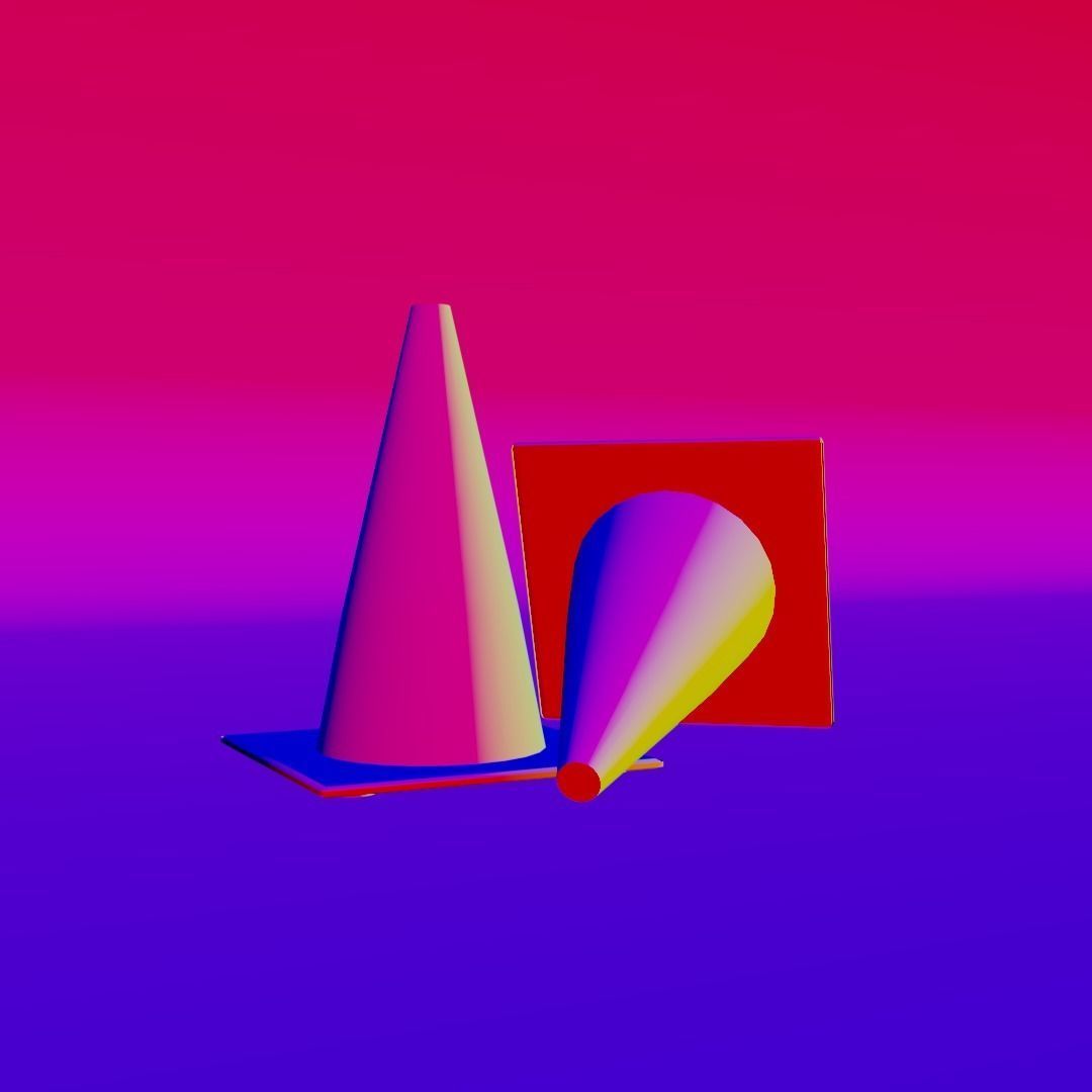 Low poly traffic cone Low-poly 3D model_12