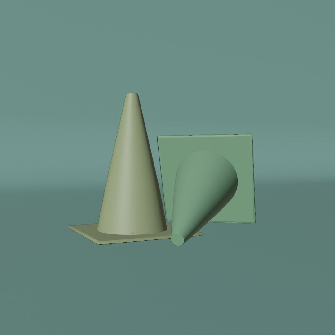 Low poly traffic cone Low-poly 3D model_4