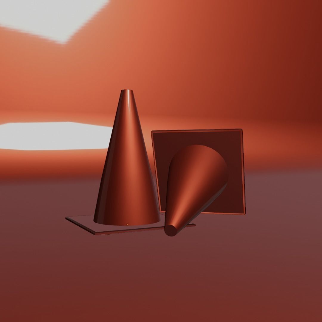 Low poly traffic cone Low-poly 3D model_8