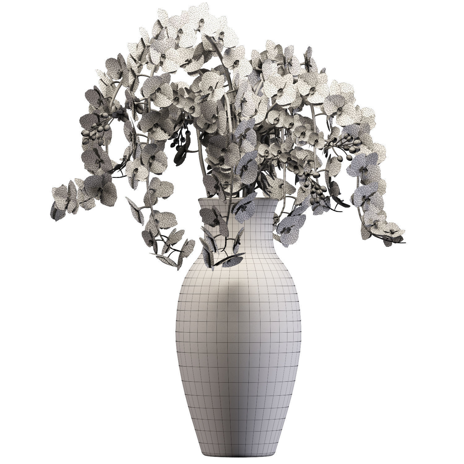 Orchid bouquet 3D model_3
