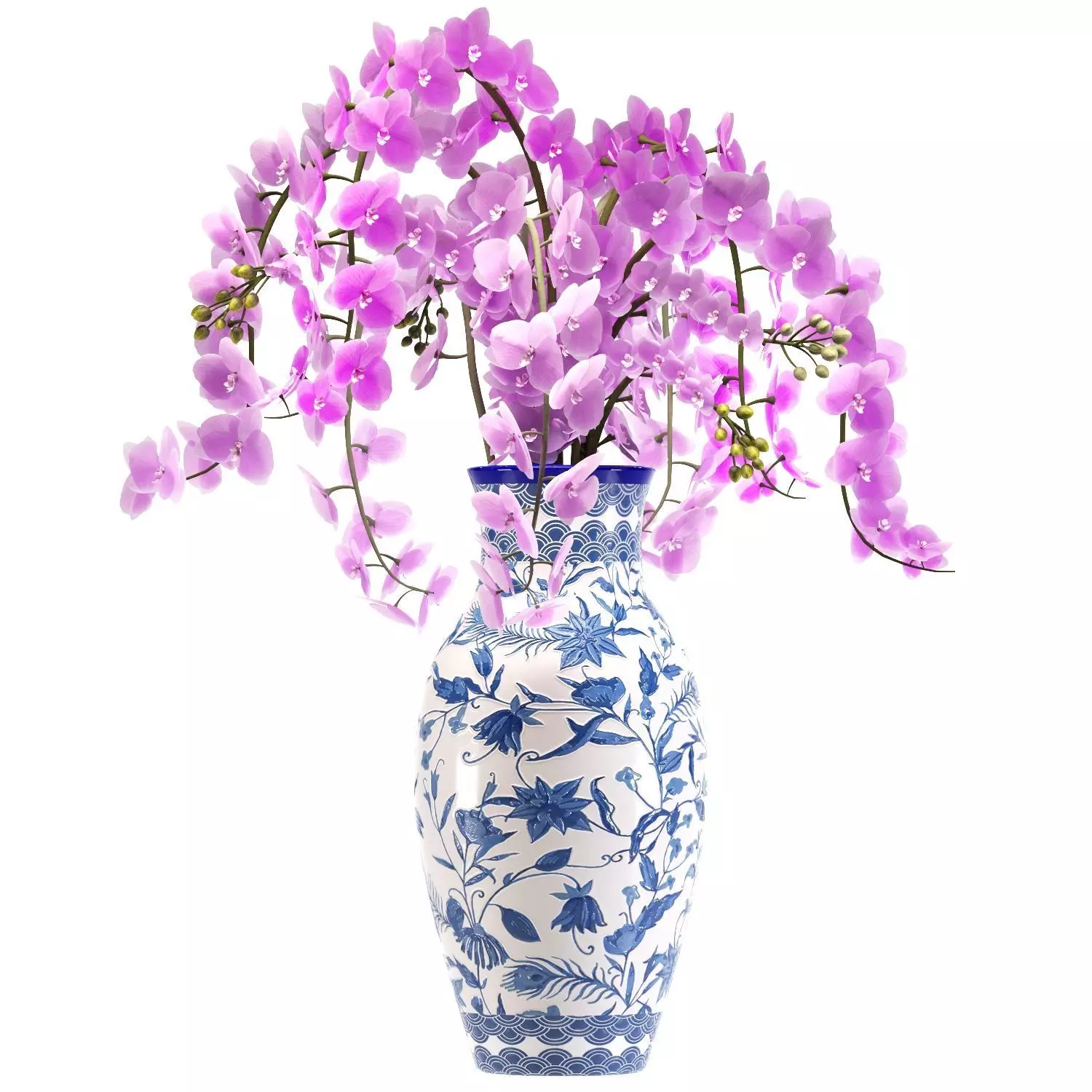 Orchid bouquet 3D model_0