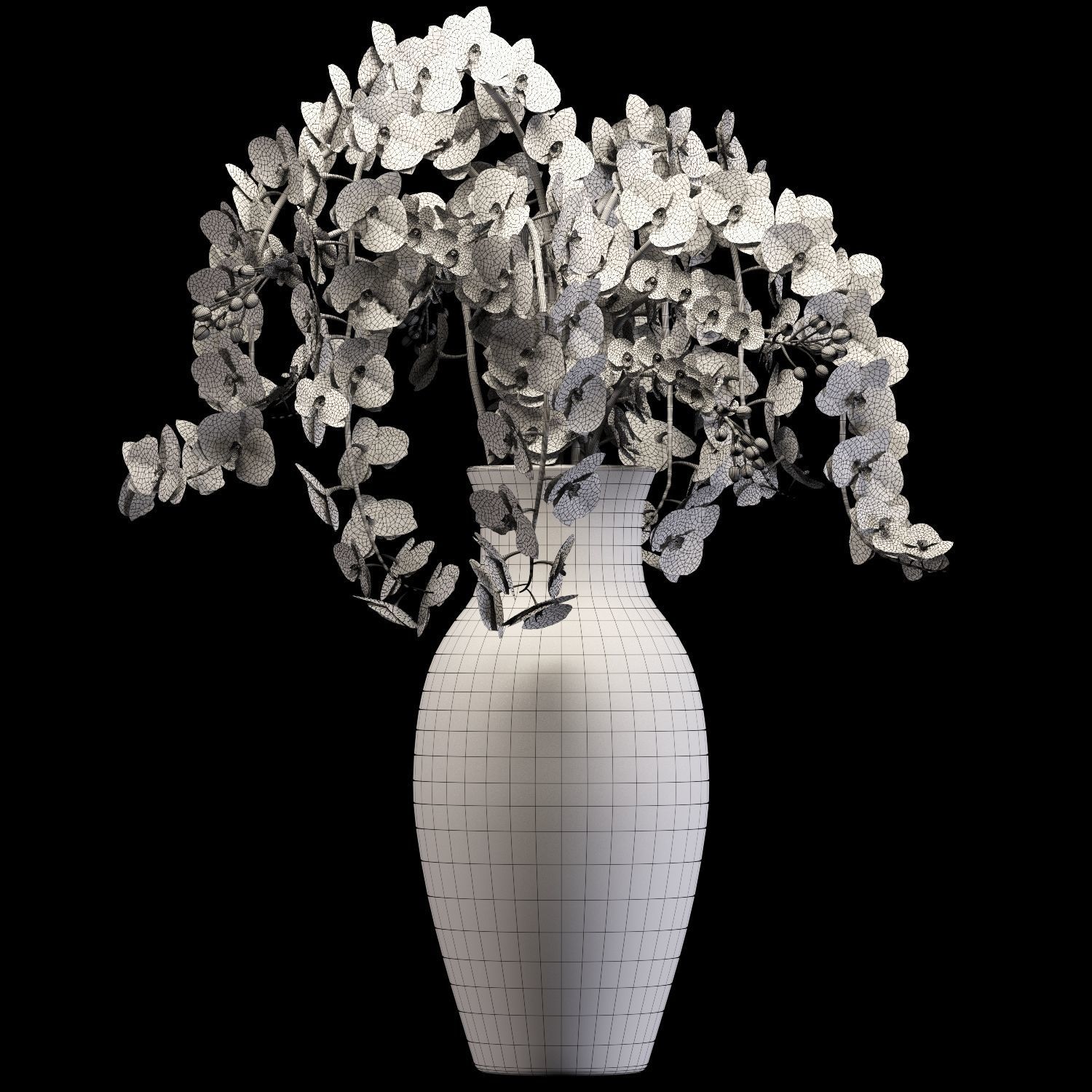 Orchid bouquet 3D model_2