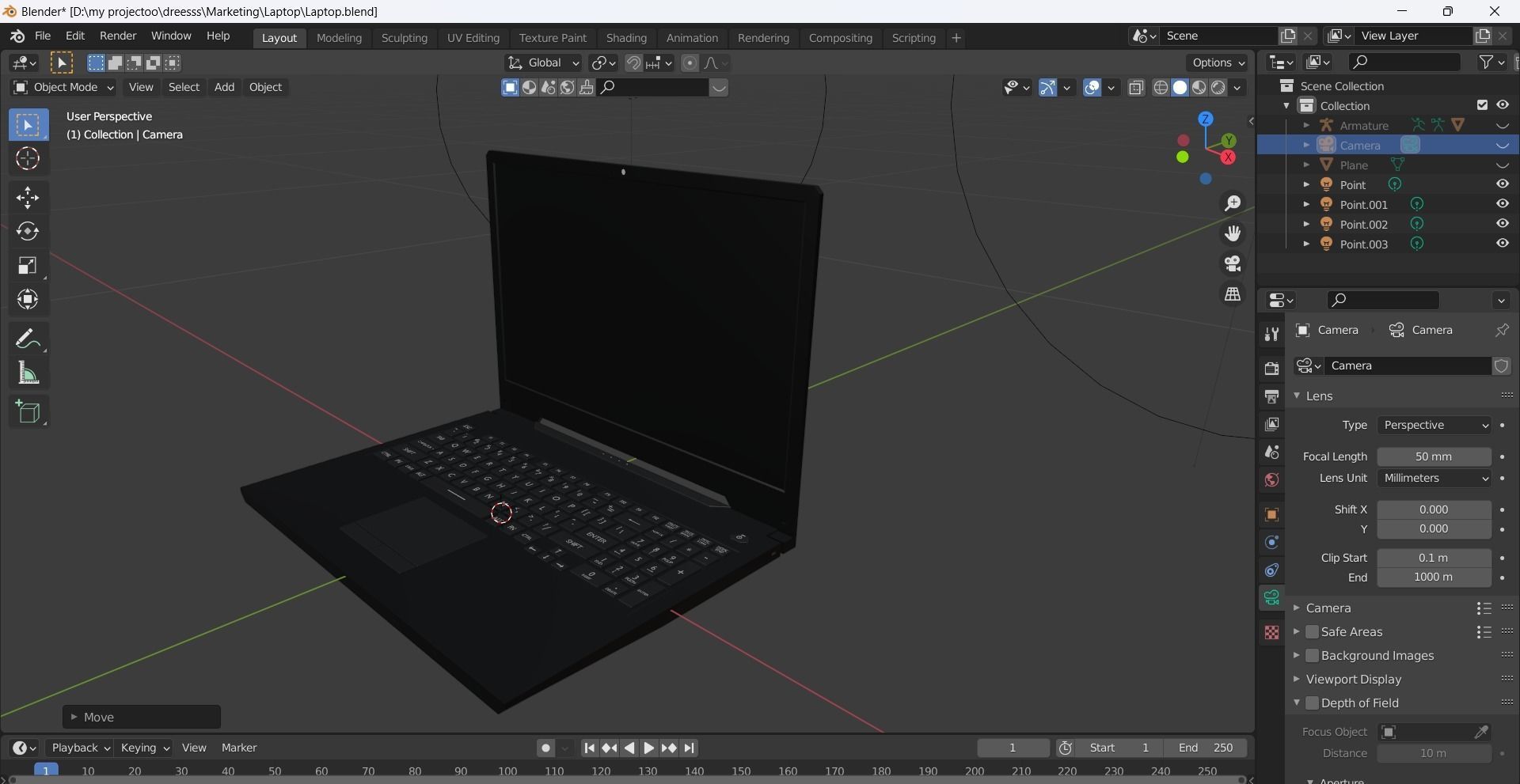 Laptop Low-poly 3D model_6