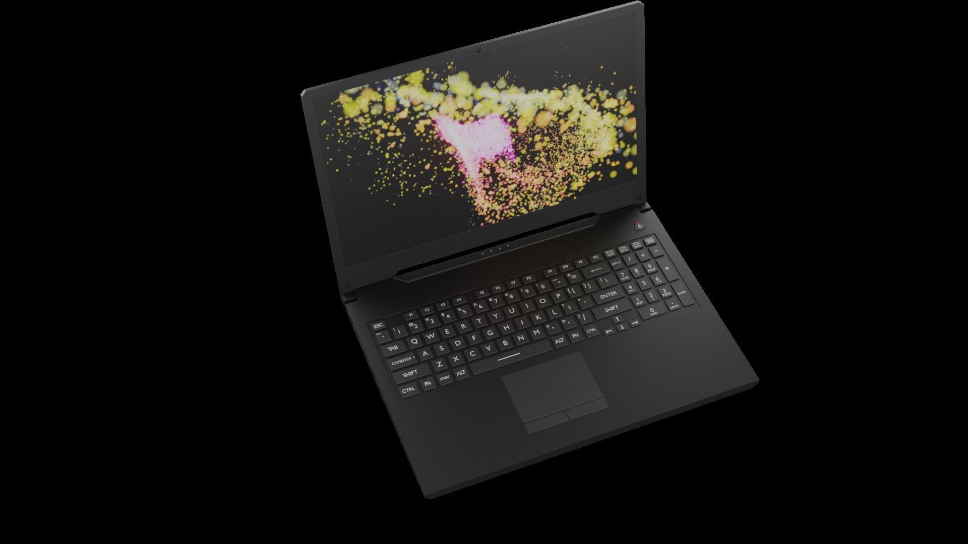 Laptop Low-poly 3D model_9