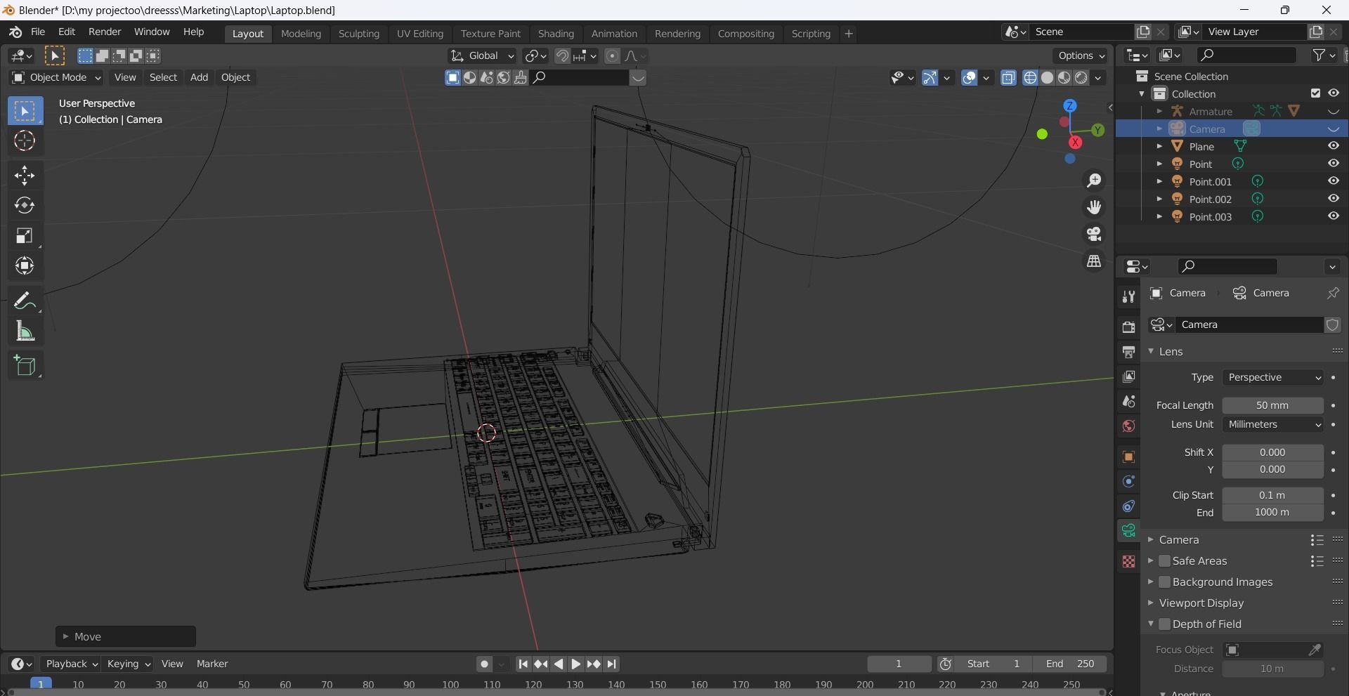 Laptop Low-poly 3D model_13