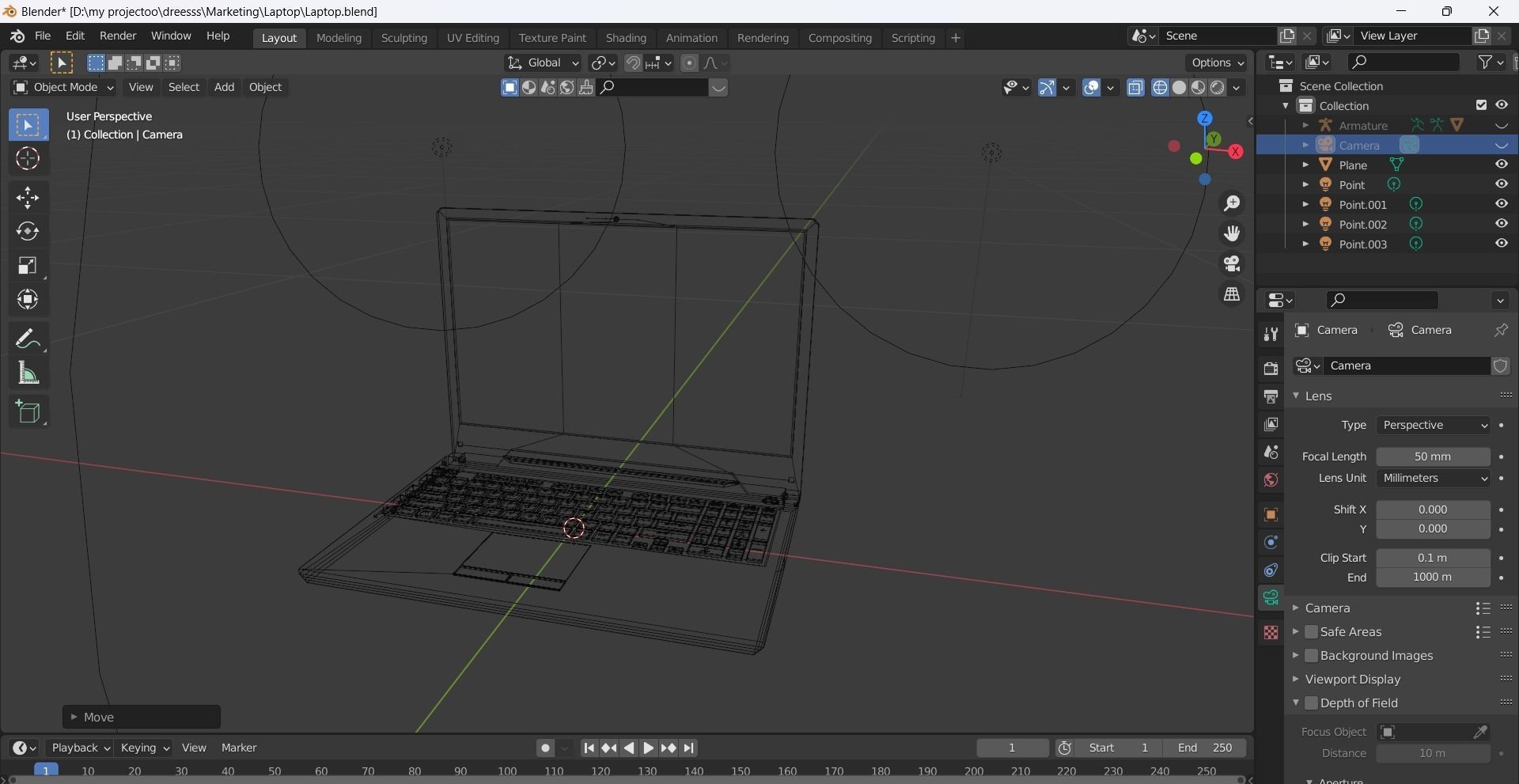 Laptop Low-poly 3D model_15