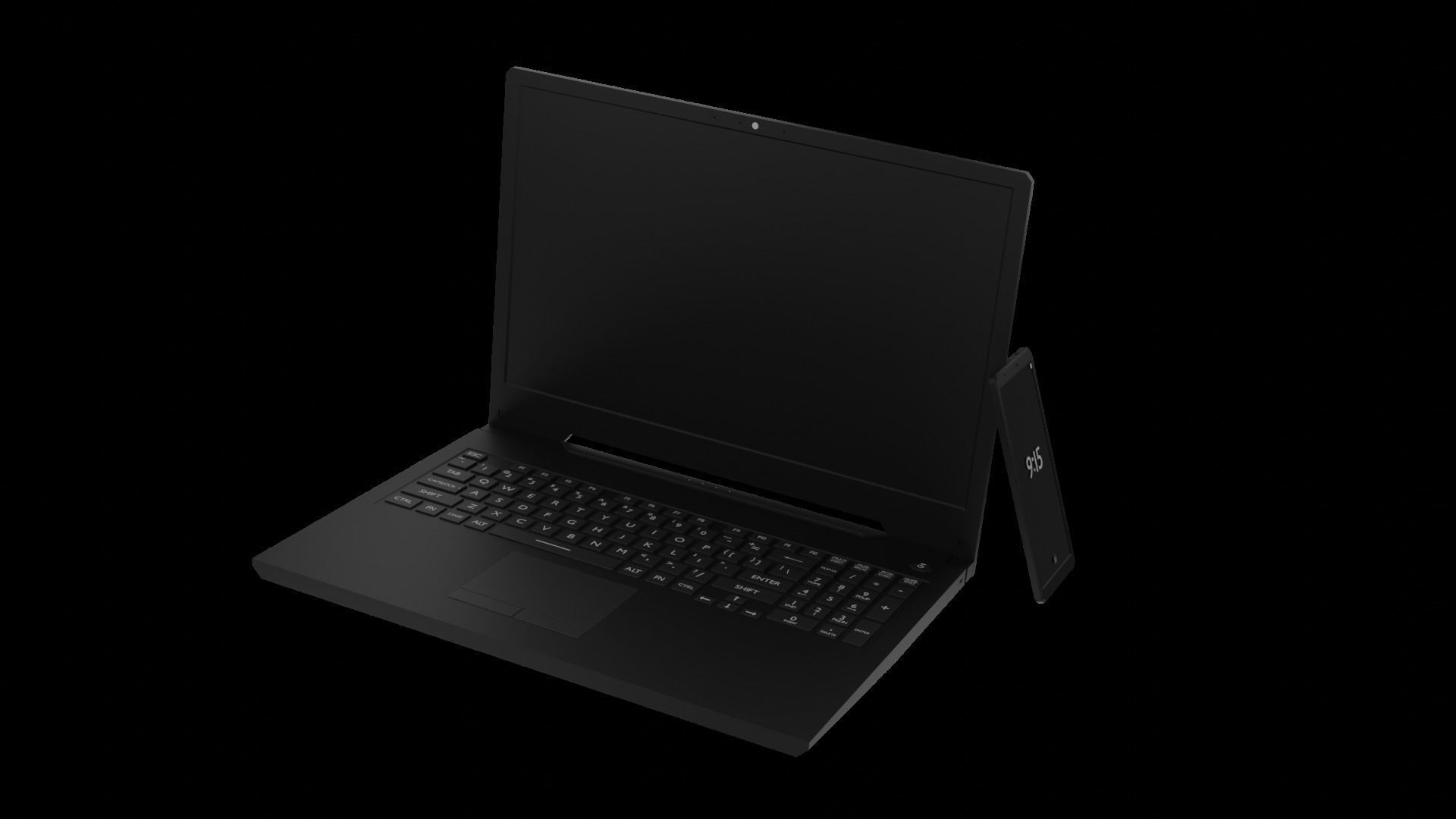 Laptop Low-poly 3D model_2