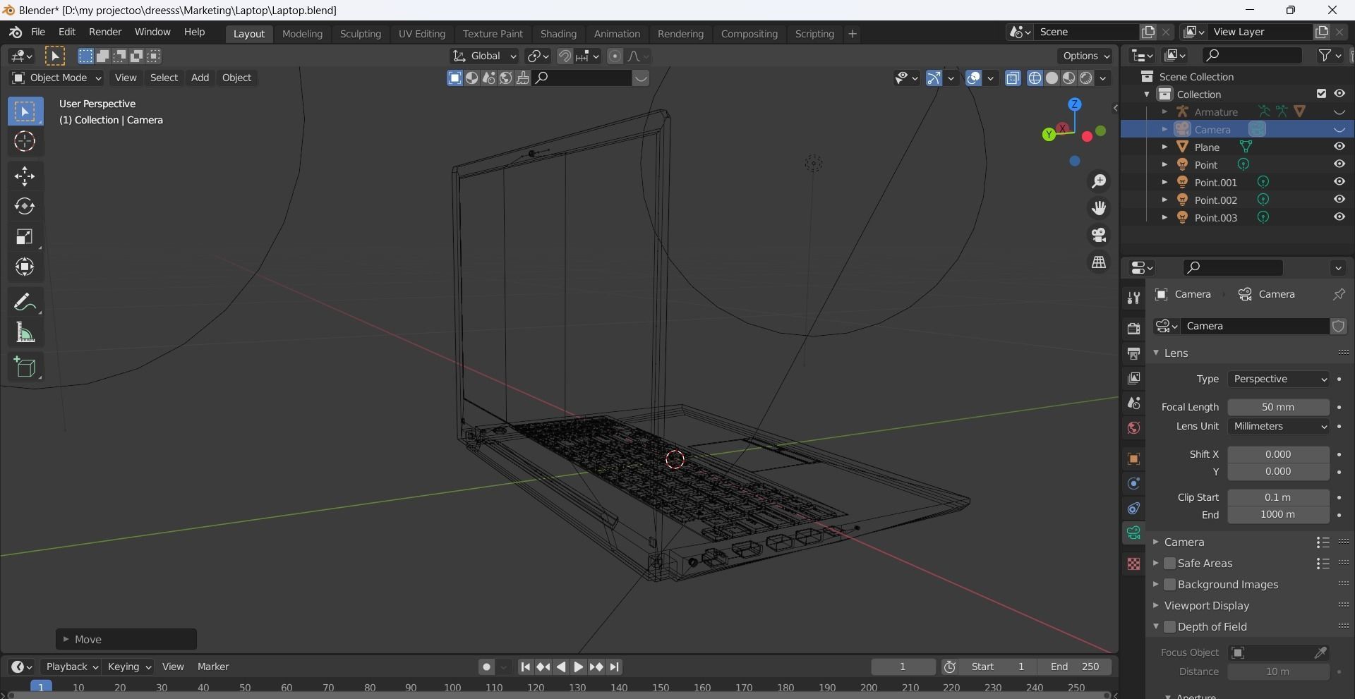 Laptop Low-poly 3D model_14