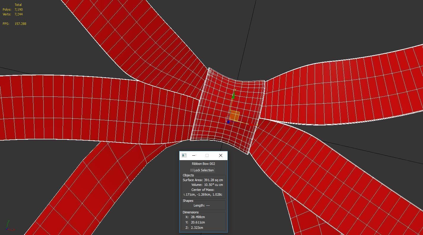 Ribbon Bow 3D model_2