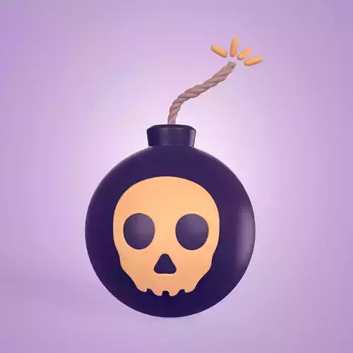 Cartoon Bomb Low-poly 3D model