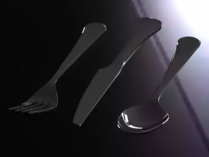 Stainless Steel Cutlery Set 3D model