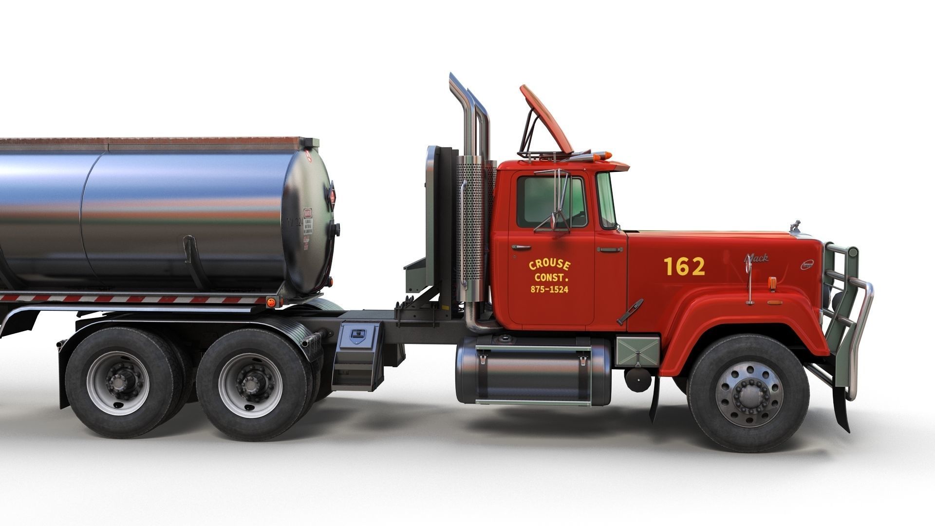 SuperLiner tanker truck Low-poly 3D model_9