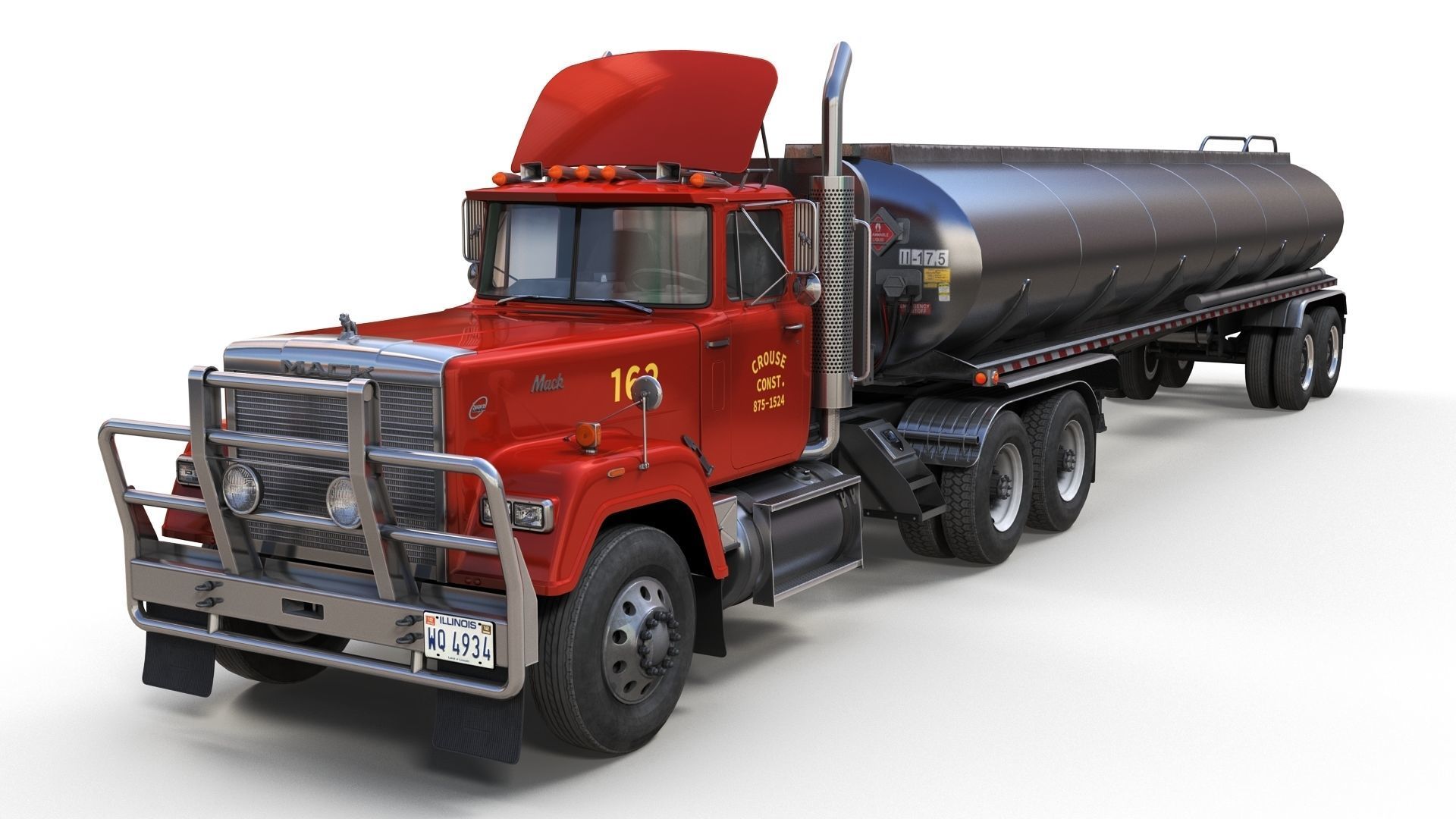 SuperLiner tanker truck Low-poly 3D model_7