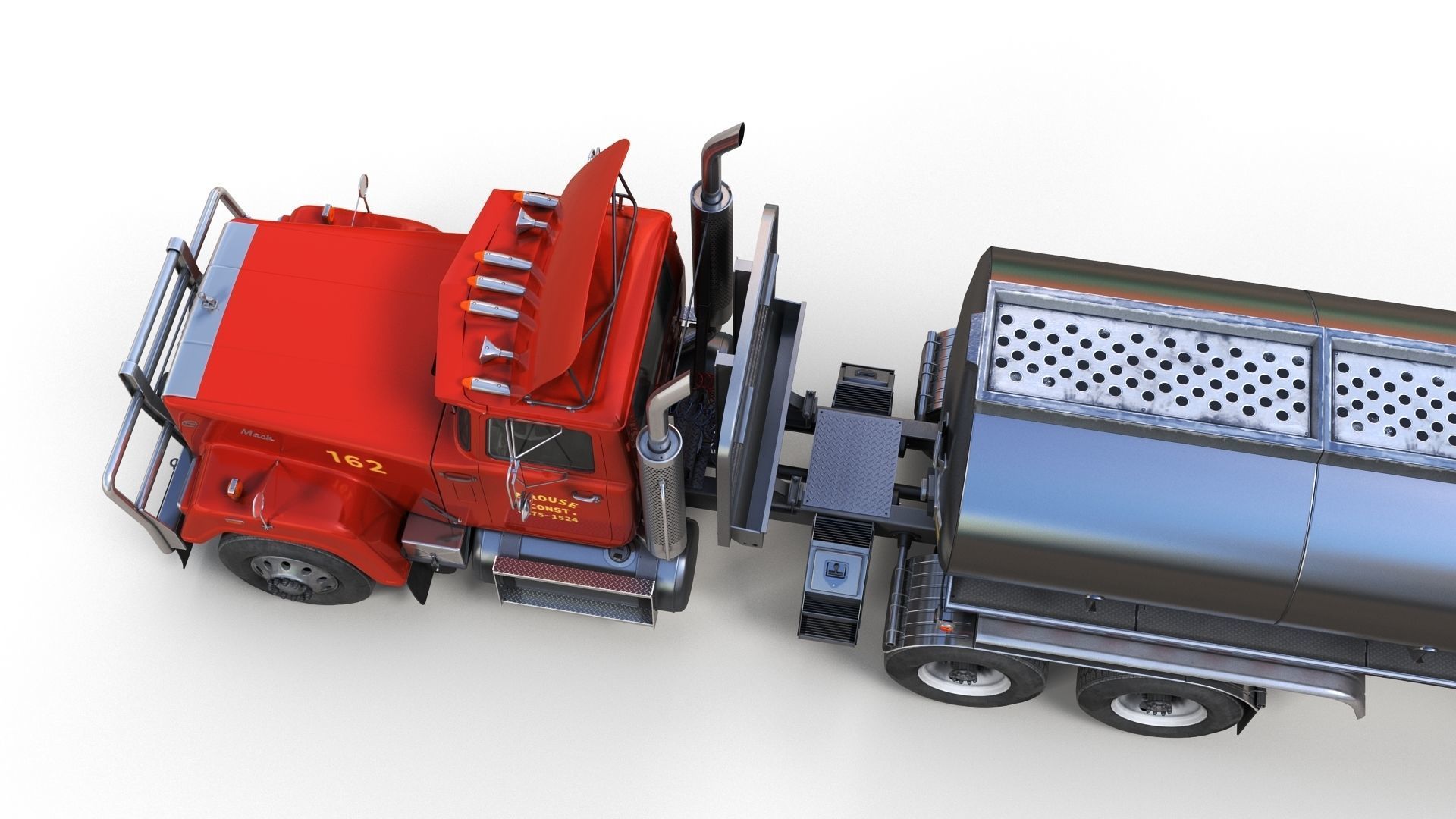 SuperLiner tanker truck Low-poly 3D model_11