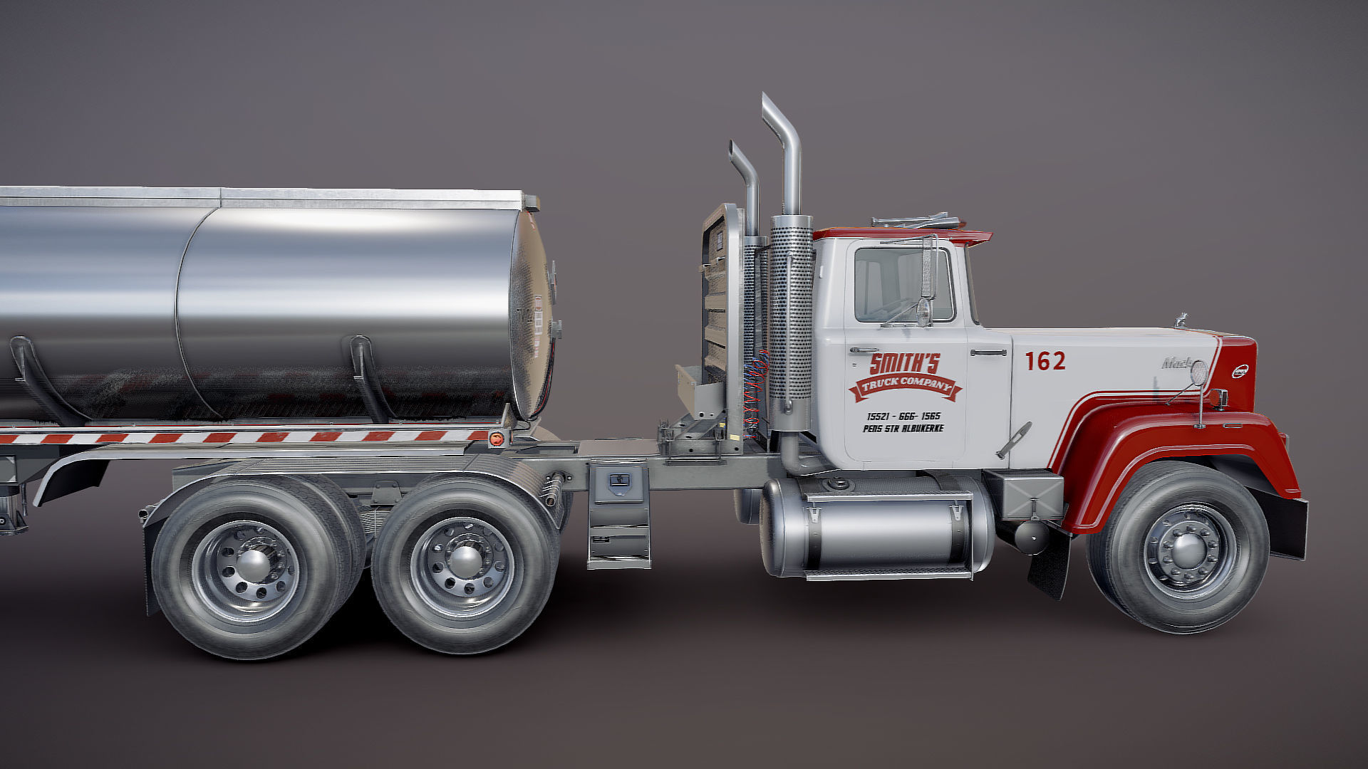 SuperLiner tanker truck Low-poly 3D model_27