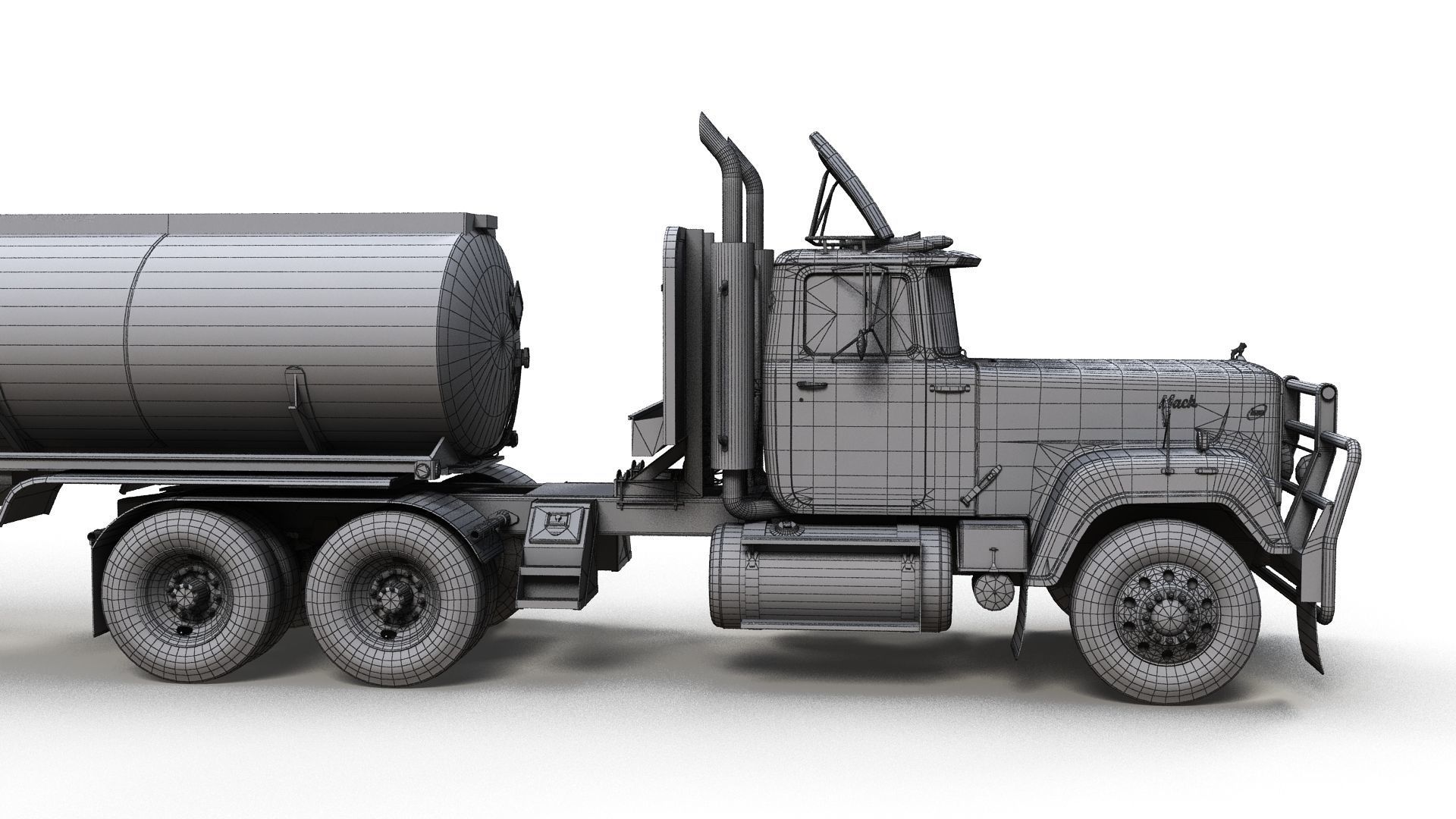 SuperLiner tanker truck Low-poly 3D model_17