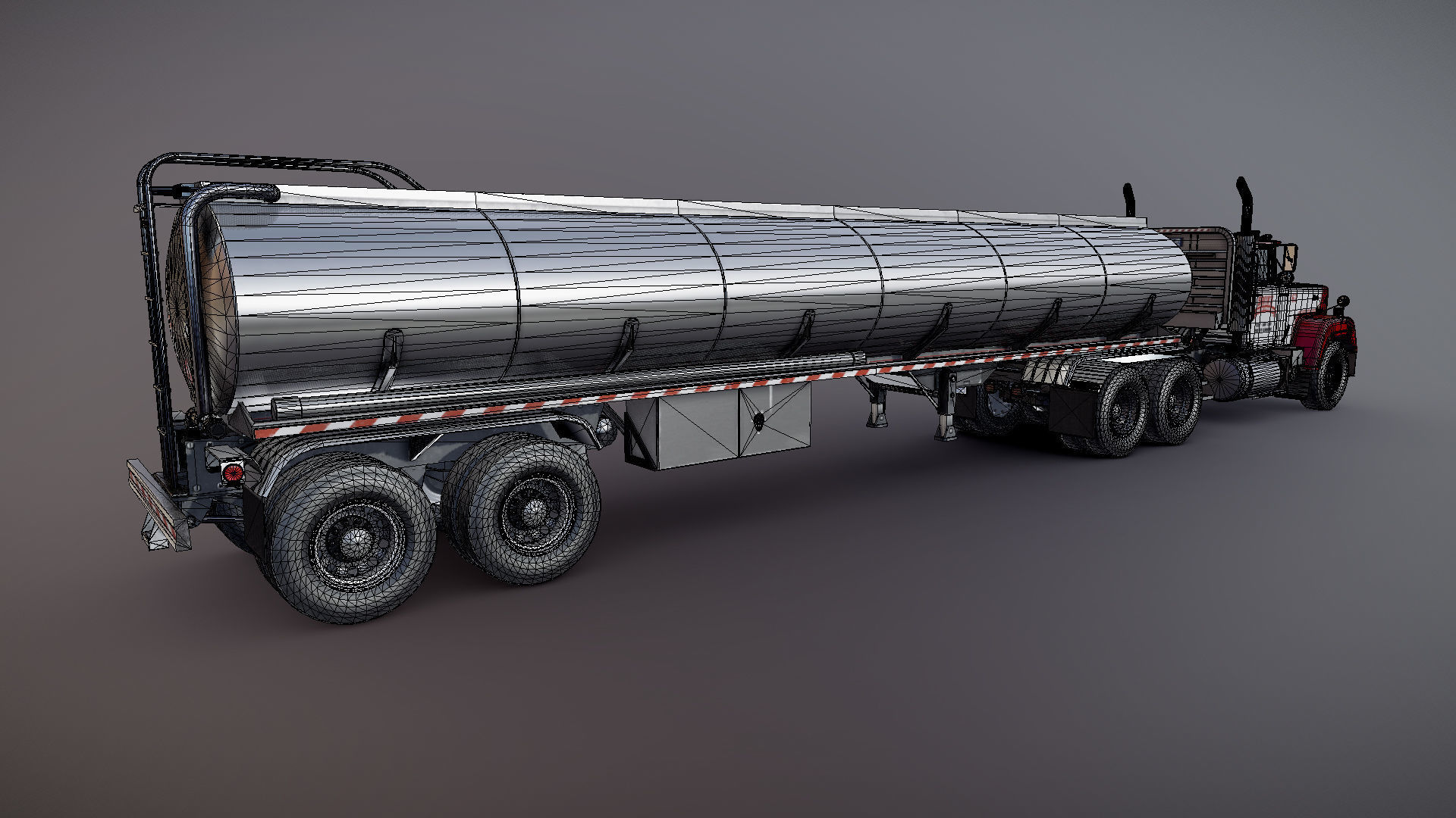 SuperLiner tanker truck Low-poly 3D model_37