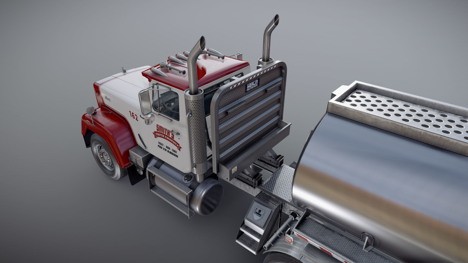 SuperLiner tanker truck Low-poly 3D model_33
