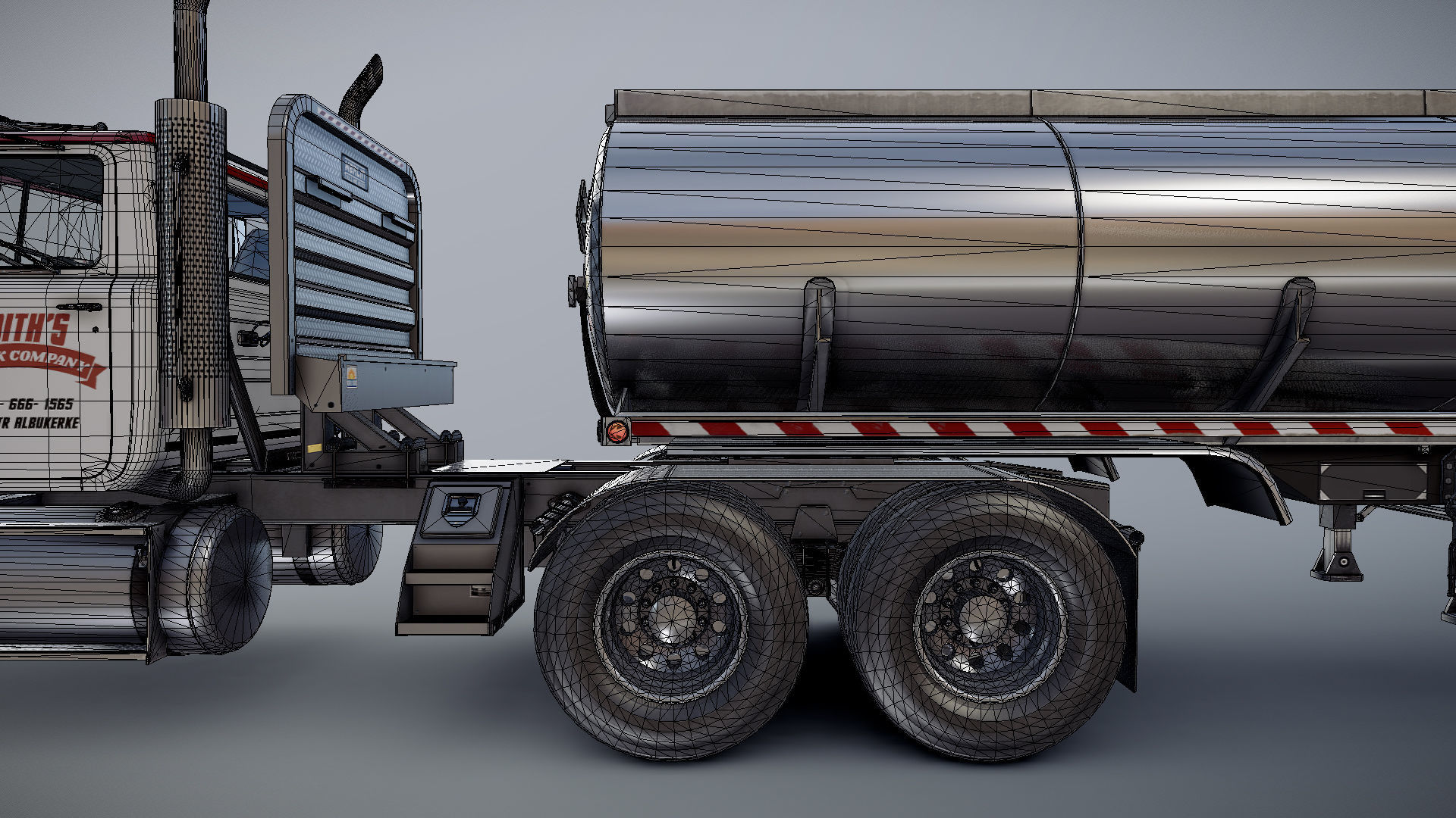 SuperLiner tanker truck Low-poly 3D model_41