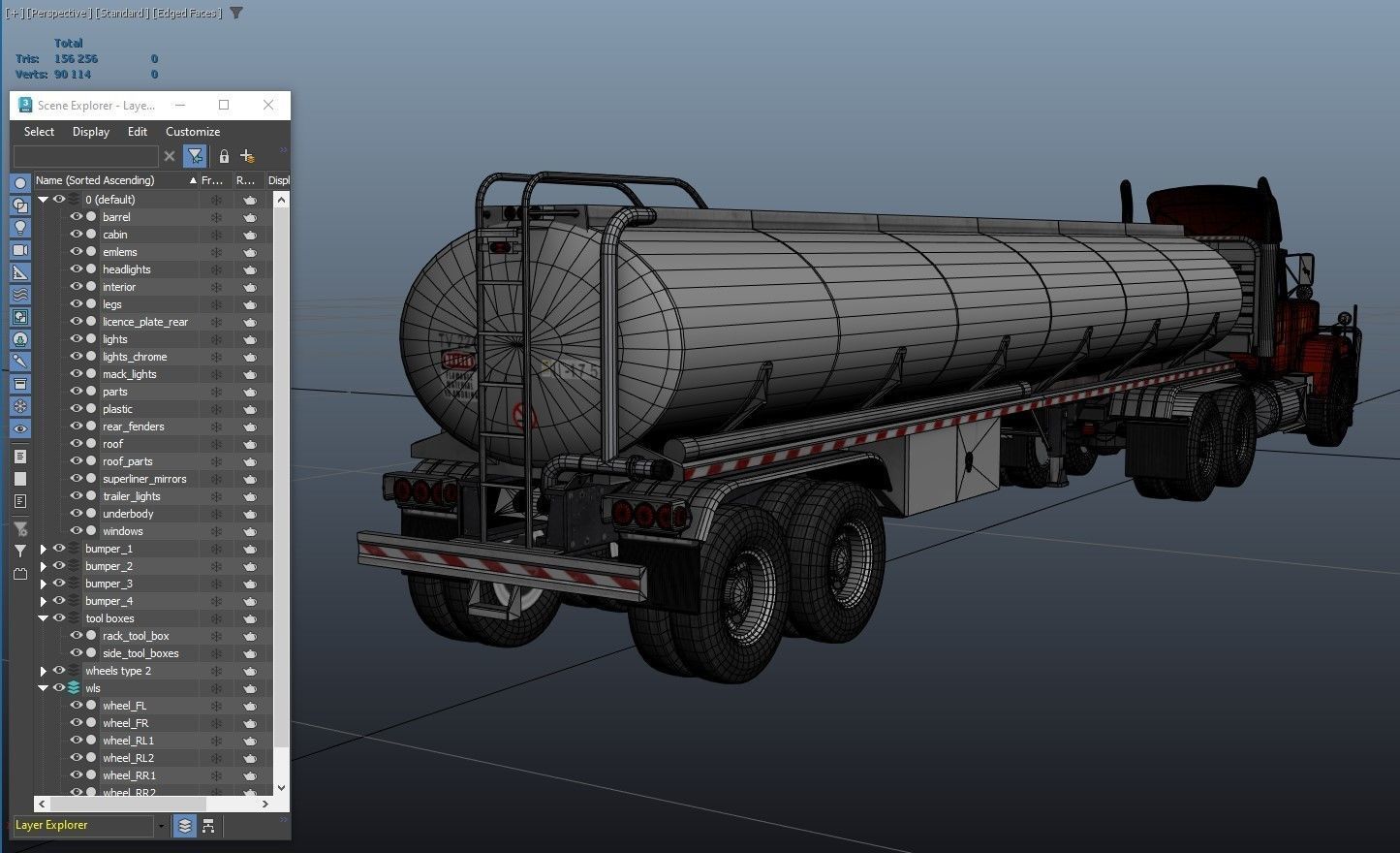 SuperLiner tanker truck Low-poly 3D model_52