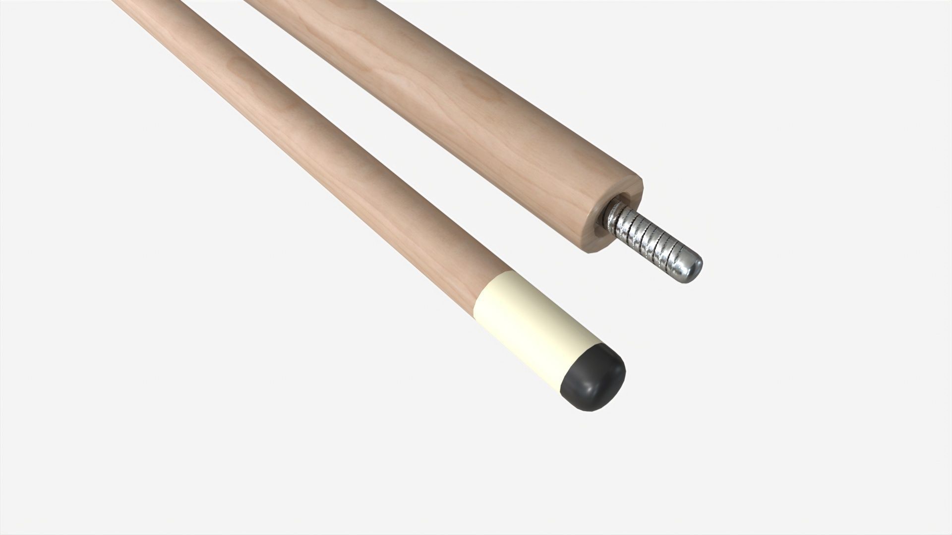 Traditional Pool Cue 3D model_2