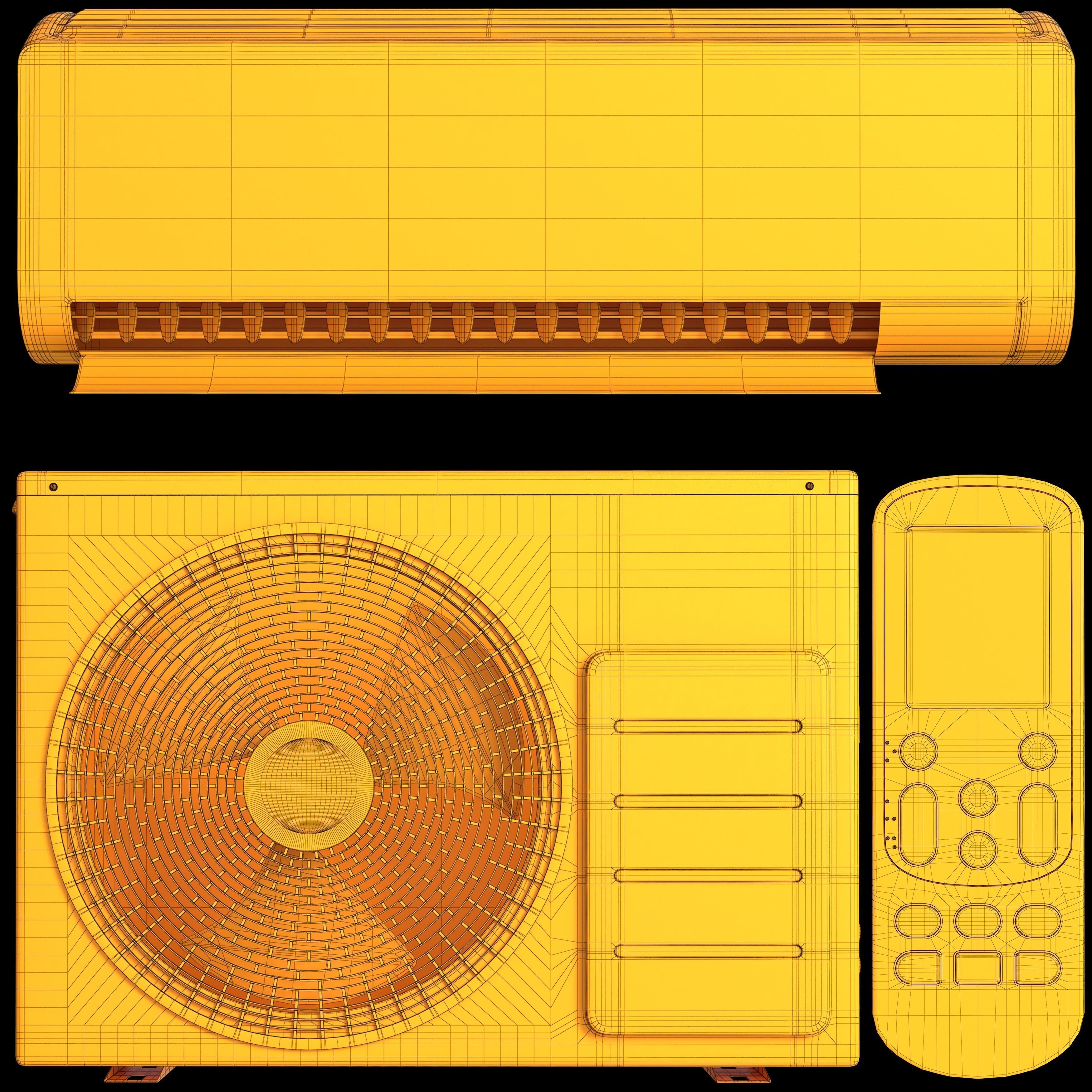 samsung air conditioner Low-poly 3D model_16