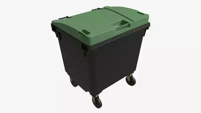 Mobile Waste Container 1100 L 3D model