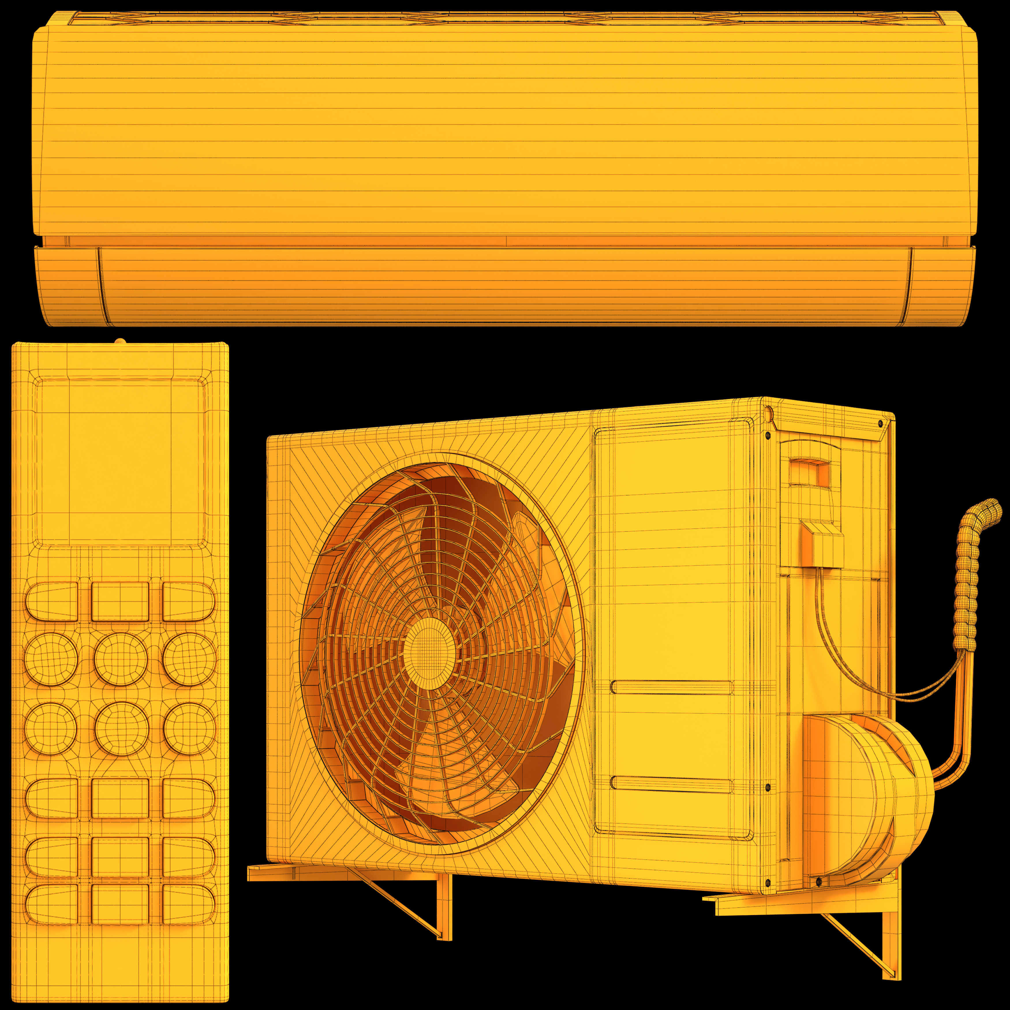 lg air conditioners Low-poly 3D model_15