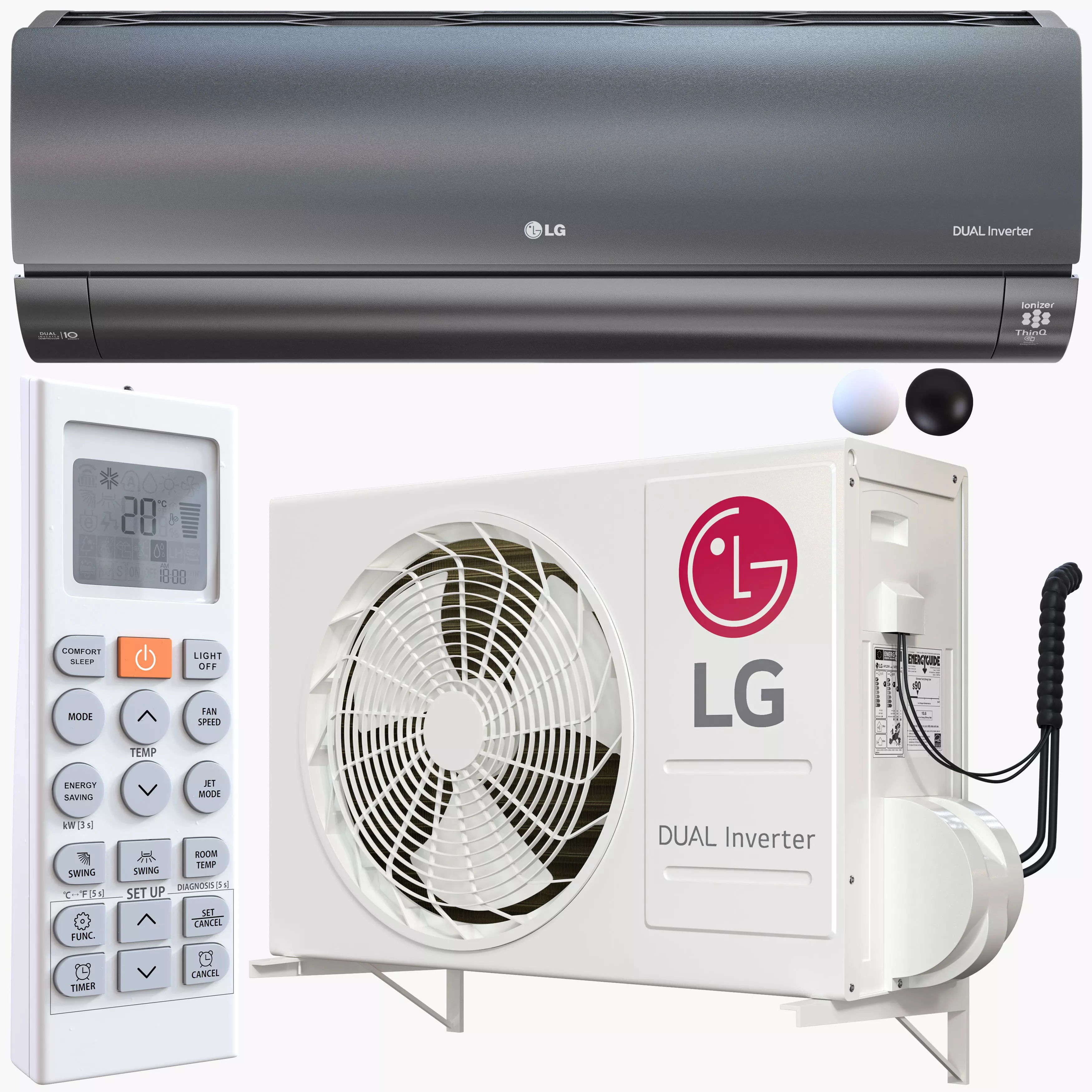 lg air conditioners Low-poly 3D model_0