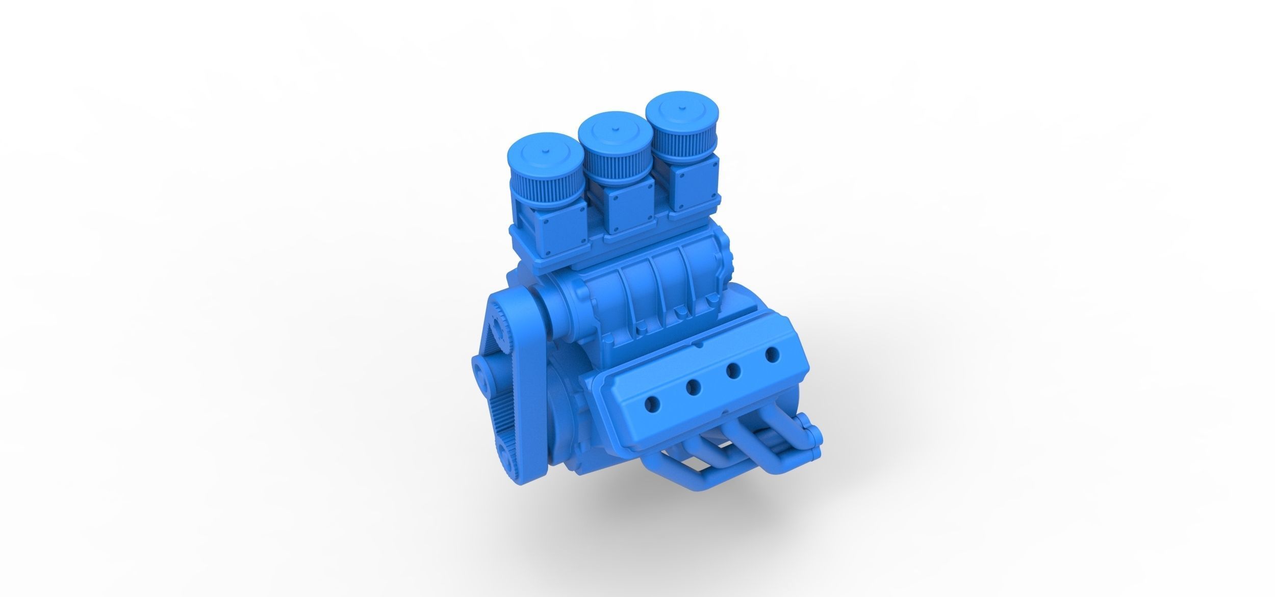 Engine V8 for vintage Monster truck Scale 1 to 25 3D print model_1