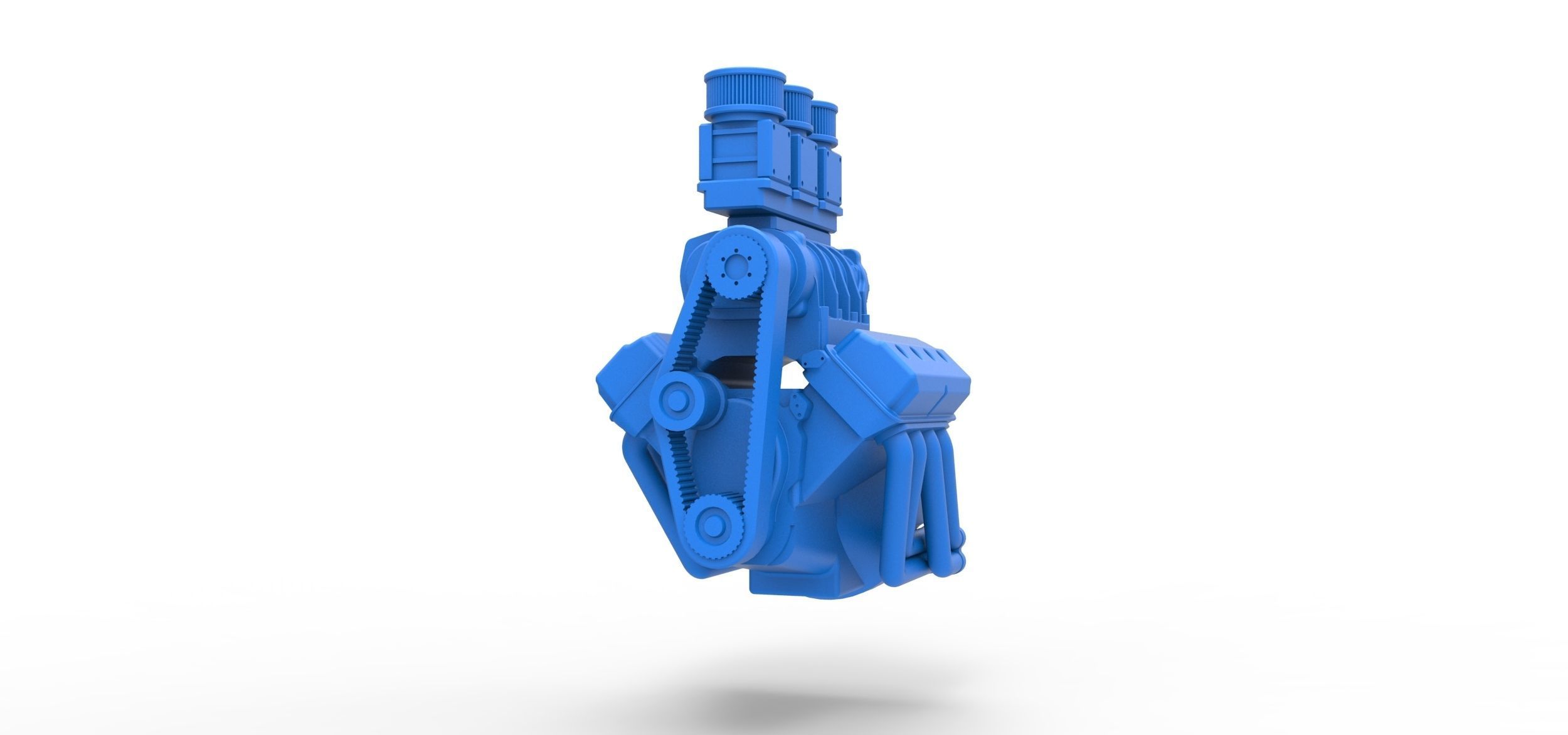 Engine V8 for vintage Monster truck Scale 1 to 25 3D print model_4